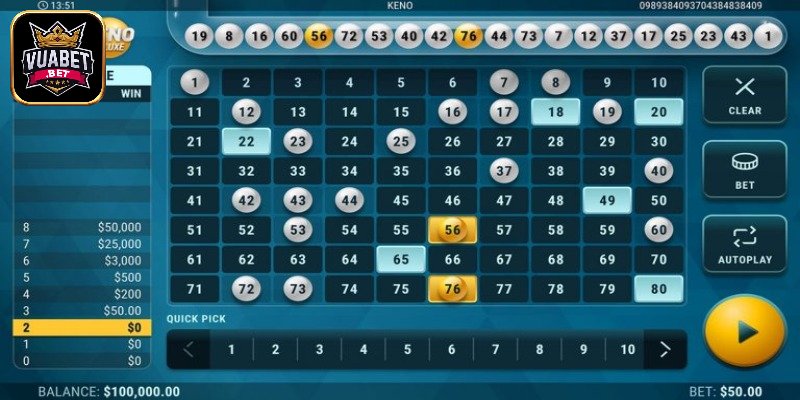 Xổ số Keno dễ chơi với mức thưởng khủng